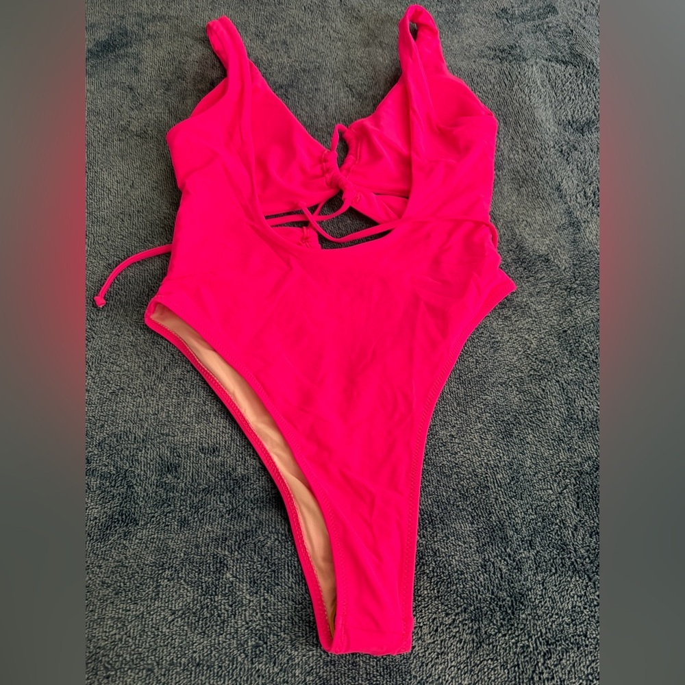 Chic Hot Pink Women's One Piece Swimsuit - Picture 2 of 2